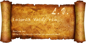 Leipnik Valéria névjegykártya
